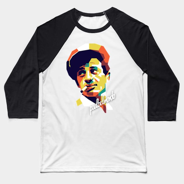 Tribute Paul Belmondo on WPAP Style Baseball T-Shirt by pentaShop